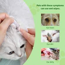 Pet Eye & Ear Wipes Extra-Large And Thickened (8cm In Diameter), Suitable For Cats And Dogs, Making Cleaning And Usage Easier. Gently Removes Tear Stains For Cats And Dogs-An Essential For Pet Eye Care. Ideal For Cleansing Your Pet's Face, Eyes, Ears, Paws, And Bottom.