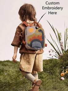 Cute Embroidered Name Dinosaur Backpack - Adorable, Compact And Lightweight School Bag, Perfect Back To School Gift - Multicolor - View 1