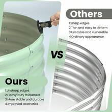 Oval Raised Garden Bed, 2 Pcs Galvanized Raised Beds For Outdoor, Planter Raised Boxes With Open-Ended Base,Large Metal Raised Planter Beds For Vegetables,Flowers,Tool-Free Assembly - 6*3*1FT-Olive Green - View 3