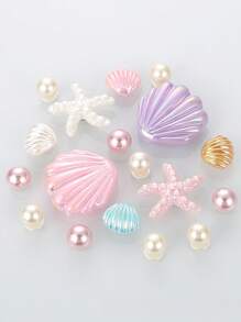 9 szt. Klamra do butów jaskiniowych, ręcznie robiony kwiatek do butów z rozgwiazdy, twardy plastik, odpinany, ładny (losowe 9 szt.)