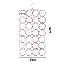 Soporte para bufandas con 28 agujeros, gancho plegable para cinturón, chal, bufandas, organizador, colgador de tejido de ratán, soporte de almacenamiento para armario, estante de exhibición