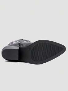 GLOBALWIN Women's Knee High Long Pointed Toe Western Cowboy Boots For Women Fall Boots Halloween Season - 黑色 - 查看 3