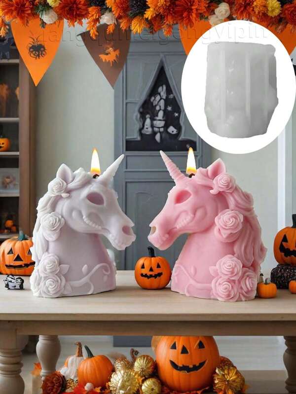 3D Unicorn Silicone Candle Mold, Dreamlike Animal DIY Set, Wax Candle Stone Figurine, Resin Crafts, Creative Kids Room Decor, Halloween Home Accessories, Candle Mold Home Decor Halloween Decor Fall Decor