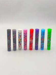 2/4 piezas Nuevo diseño de patrón de boquilla de cigarrillo, tubo de almacenamiento tipo prensa, tubo de almacenamiento de puros, tubo de almacenamiento de tabaco y especias, tubo de almacenamiento para el hogar, accesorios para fumar, regalo ideal para familiares y amigos - Multicolor - Ver 6