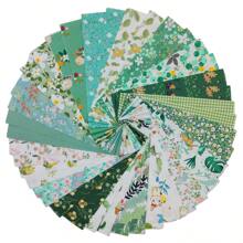 40 piezas de tiras de rollo de gelatina con estampado floral verde, tiras de rollo de gelatina de poliéster suave de color verde para hacer regalos de Navidad, celebraciones festivas, costura de patchwork DIY, muñecas, artículos decorativos, bolsas y decoración del hogar