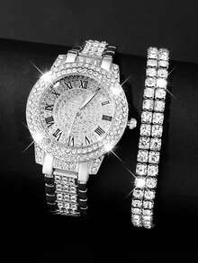 Quà tặng Ngày của Mẹ, Đồng hồ nữ, Thiết kế tối giản, Thời trang, Đồng hồ kỹ thuật số mặt số thạch anh và bộ trang sức vòng tay, Thích hợp đeo hàng ngày, Quà sinh nhật, Quà tặng mùa tựu trường, Lễ Tạ ơn, Quà tặng cho các cặp đôi, Món quà tuyệt vời nhất - Bạc - Xem 3