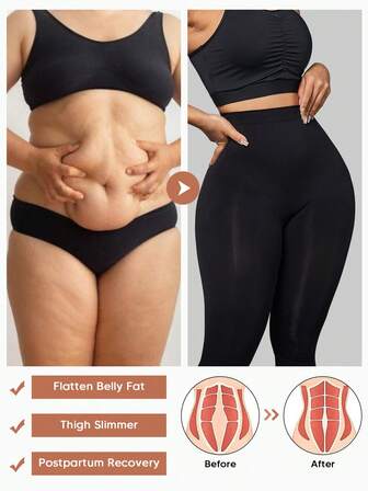 Women's Compression Leggings Butt Lifting Seamless High Waist Tummy Control Stretchy Shapewear Pants