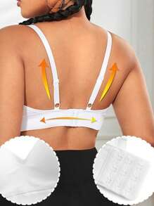 1pc Women Plus Size Wireless Yoga Padded Push Up Sports Bra