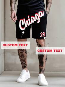 Customize A Pair Of Shorts, Input The Desired Text, And Make It A Gift For Friends Or Loved Ones - Black - View 1