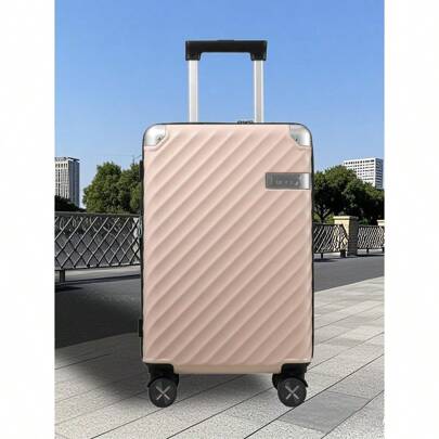 1pc Luggage With Spinner Wheels, Polycarbonate Expandable Hard Shell Suitcase, Carry On 20 Inch, Pink