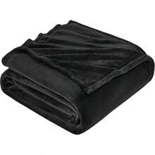 Sofa Blanket Living Room Cover SetFleece Blanket Twin Size, Soft Cozy Twin Blanket, Fuzzy Flannel Blanket Bed, Sofa, Couch, Travel, Camping, 60 X 80 Inches - 黑色 - 查看 1
