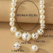 Conjunto de joyas de aretes y collar estilo vintage minimalista europeo con perlas falsas