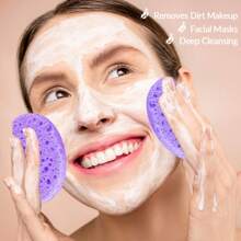 10/20/30/50pcs Compact Natural Face Sponge 100% Makeup & SPA Cleansing Sponge For Exfoliation, Makeup Removal, And Facial Washing