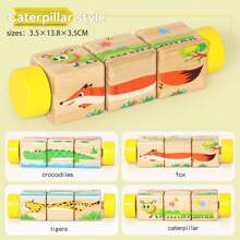 Rotierendes 3D Puzzle - Cartoon Tiere, Obst und Gemüse Verkehr Kognition - Spielzeug zur kognitiven Förderung für Kinder von 0-3 Jahren, Baby Frühpädagogisches Puzzle Spielzeug