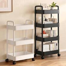 Multi-Tier Rolling Cart, Movable Storage Rack For Bedroom, Kitchen, Bathroom, Utility Shelves - White - View 2