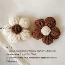 10/20/50 PZ fiori a uncinetto misti a colori, fiori in lana fatti a mano colorati come accessori da cucire, piccoli fiori gonfi per bricolage, rifiniture per specchi, fasce per capelli, cappelli e accessori per abbigliamento, accessori per feste, forniture per uncinetto