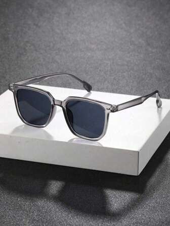 1pc Classical Square Design Gray Fashion Fashion Glasses For Men Outdoor Daily Clothing Accessories