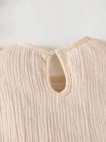 MommBaby Mono de una pieza con manga corta, volantes y bordado floral, lindo y casual para bebés niñas