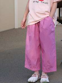 女童休闲长裤2024新款夏季儿童服装小女童时尚防蚊阔腿裤 - 亮橙色 - 查看 5