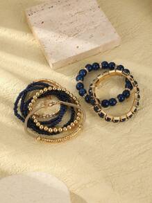 8pcs Elegant Metal Bracelet Set For Women
