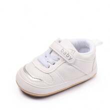 Baby Sneakers Contrast Color Sequins Shoelace Soft Sole Non-Slip Infant First Walking Shoes For Spring  Fall - 白色 - 查看 4