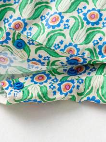 mini bala Girls' Chinese Cheongsam Romper – Flutter Sleeve & Egg Shape – Summer Outfit