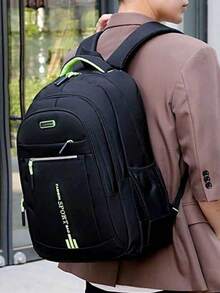 Modny i wszechstronny, idealny na podróże po kampusie, odpowiedni dla uczniów szkół średnich i gimnazjów, plecak, bardzo odpowiedni na podróże po kampusie, duża pojemność, torba podróżna na wiosenną przerwę, plecak dla chłopców, plecak o dużej pojemności, odpowiedni do gimnazjum i szkoły średniej, plecak podróżny z tkaniny Oxford, plecak na studia na jesień i Boże Narodzenie, kemping dla studentów, piesze wędrówki, wielofunkcyjny, przenośny wypoczynek, prezent świąteczny, torba podróżna, niezbędne rzeczy, torba na siłownię, letni powrót do szkoły, torba plażowa, torba na laptopa, życie sportowe - Czarne - Zobacz 6