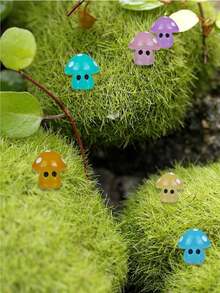 1pc/10pcs/20pcs Glow In The Dark Mushroom Resin Decor,Miniature Gardening Fairy Garden Mini Character,Cute Resin Mushroom Statues Perfect For Home Decor & Party Favors,Mushroom Fairy,Miniature Items,Mini DIY,Mini Fairy Garden,Terrariums, Potted Plants,Craft,Car Decoration. - Multicolor - View 8