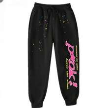 Hip Hop Spider Hoodies Set Y2k Hoodie Tracksuit Pullover Sweatshirt For Women Men Matching Hoodies For Couples Clothing Cotton  Letter  Textured Pattern  Graffiti    Casual  Party  Cute    Pocket    Conjunto Para Mujer - 黑色褲子 - 查看 1