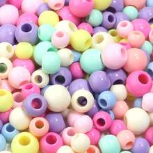 50 件/包 10/12/14 毫米亚克力大孔圆珠，随机混色，多种款式选择，时尚休闲可爱多彩手工 DIY 串珠，适用于手链、项链、珠宝制作、吊坠、钥匙扣、装饰品、批发珠子