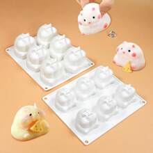 Lovely 6 Holes Hamster Silicone Mousse Mold Handmade Soap Candle Model Chocolate Pudding Cake Baking/Ice Cream Kitchen