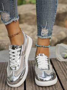 Lightweight Comfortable Lace-Up Athletic Shoes For Teens, Casual Outdoor Activities Shoes, Breathable Mesh For Students