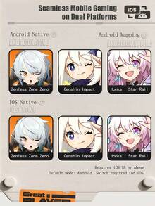 GAMESIR X5 Lite ZZZ Collab 可拉伸控制器：HoYoverse 授权，适用于手机和平板电脑，适用于 Android IOS 的便携式移动游戏