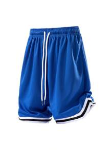 1pc Men's American Basketball Shorts, Lightweight Loose Breathable Sports Pants, Summer Casual Bermuda Shorts