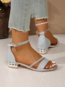 Damen Mode Strass verzierte flache Sandalen für den Sommer