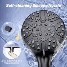 7-Function High Pressure Shower Head, Handheld Shower With Massage Spray, Strong Water Flow For Cleaning Toilet Crevices And Bathtub Corners, Works Well Even In Low Water Pressure Environment, Comes With 1.5m Flexible Hose And Holder For Convenient Use