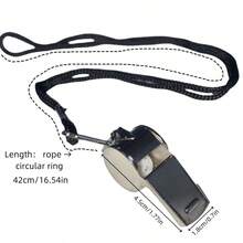 6pcs Stainless Steel Whistles With Lanyards, Loud & Clear Sound, Ideal For Coaches, Referees & Officials - Silver - View 4