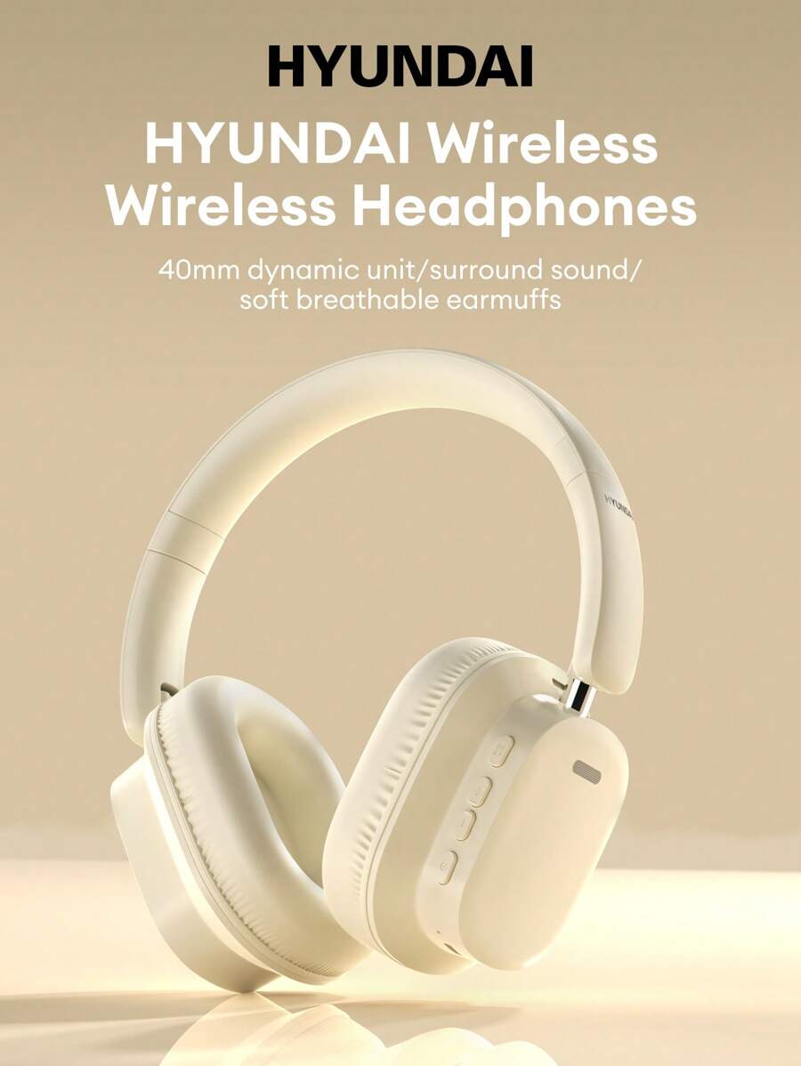 HYUNDAI Écouteurs Bluetooth HYUNDA HY-H08 avec annulation du bruit ENC, son surround haute définition, commutation filaire/sans fil, microphone pour enregistrement/appel, musique/jeu, faible latence, longue durée de vie de la batterie, écouteurs sans fil confortables et respirants