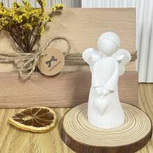 DIY 3D Angel Candle Mold With Wings, Angel Holding Heart Plaster & Silicone Mold