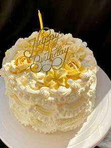 1件/3件/5件装生日快乐蛋糕装饰，亚克力蛋糕装饰，生日快乐蛋糕插牌，生日派对现代字母蛋糕顶部装饰，生日蛋糕装饰礼物，蛋糕插牌装饰，烘焙装饰，烘焙用品，蛋糕用品，厨房家具必备品，节日礼物 - 金色 - 查看 6