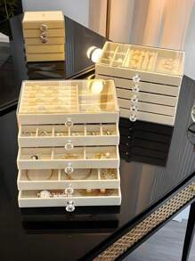 5-Layer Jewelry Necklace Storage Box, Drawer-Style Necklace Storage Box, Acrylic Jewelry Storage Box, Luxury Large-Capacity Necklace Storage Box, Jewelry Organization And Storage, Women's Storage Box, Holiday Gift, Christmas Gift, Gift For Women.