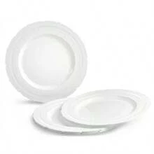 " OCCASIONS " Vintage Bulk Wedding Party Disposable Plastic Plates & Silverware - Gold - View 6