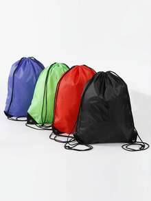 1pc Waterproof Lightweight Drawstring Bag, Large Capacity Backpack, Outdoor Sports Backpack For Cycling Walking Running, Simple Casual Solid Color Backpack For Men And Women - Multicolor - View 2