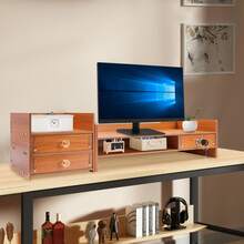 Computer Monitor Mount With Drawer - Log - View 5
