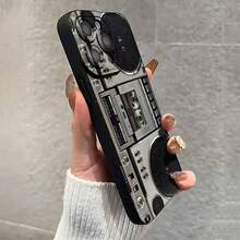 Vintage Cassette Tape Design Phone Case, Decorative Phone Protector Cover, Phone Accessories Compatible With IPhone 11 12 13 14 15 16 Series - 黑色 - 查看 4
