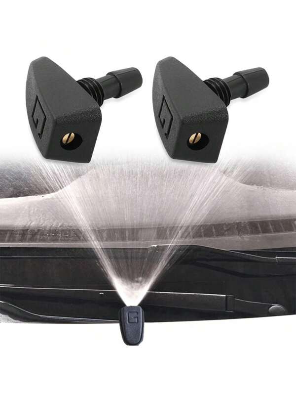 2-Piece Brass Plated Durable Plastic Adjustable Car Windshield Wiper Nozzle Sprayer Kit