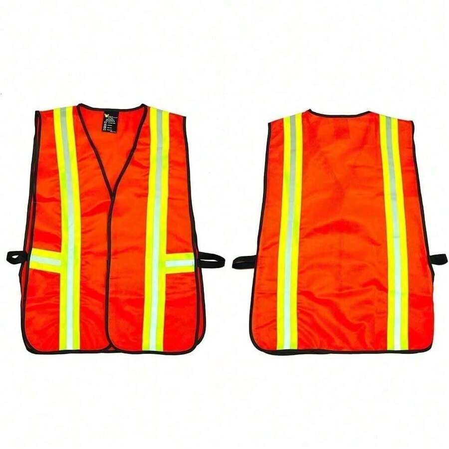 Industrial Safety Vest With Reflective Strips, Neon Lime Green, Lightweight Design 1 OZ