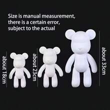1pc (Only Blank Figurine, Painting Kit Not Included) DIY Gift Graffiti Painting Figurine, Fluid Bear Paints, Flowing Cute Bear Painting Creative Painting Supplies DIY Painting Set, Creative Home Decor Handmade Doll Small Statue Doll, Birthday/Valentine's Day Gift. (Random Style, Color With Slight Variations)