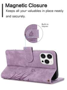 PU皮革基础款防摔手机壳，带信用卡槽，翻盖钱包式手机壳