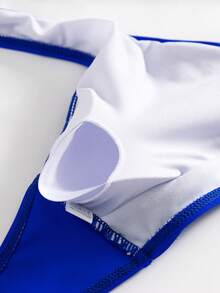 Women's Sexy Criss-Cross Front V-Neck High Waist Solid Color Bikini 2 Pieces Swimwear